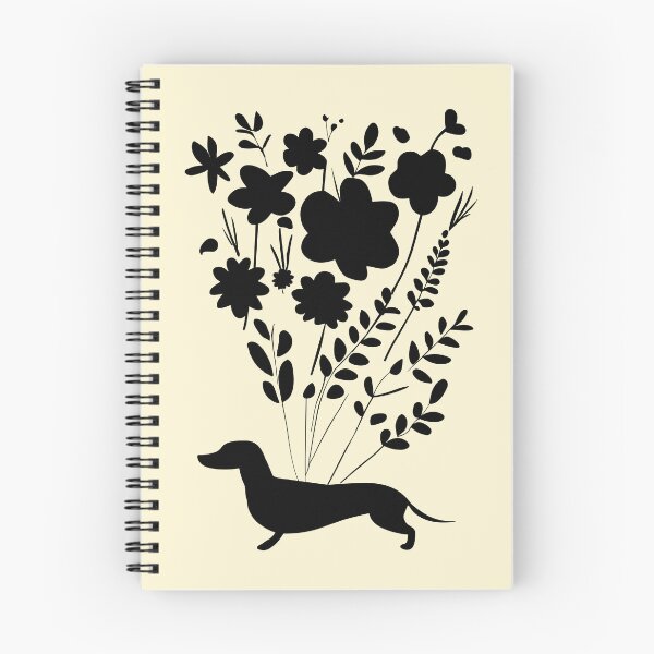 Item preview, Retro Dachshund Silhouettes Flowers designed and sold by Hic21.