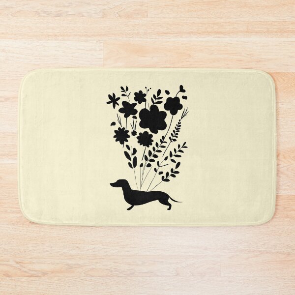 Item preview, Retro Dachshund Silhouettes Flowers designed and sold by Hic21.