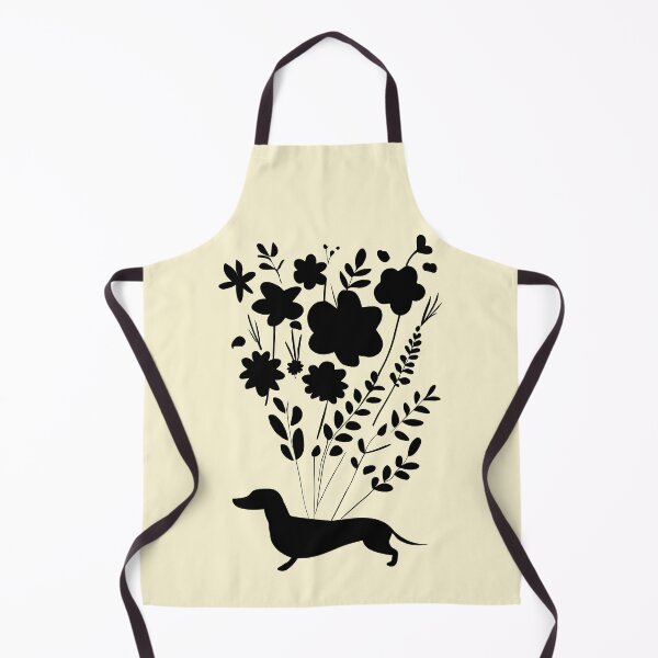 Item preview, Retro Dachshund Silhouettes Flowers designed and sold by Hic21.