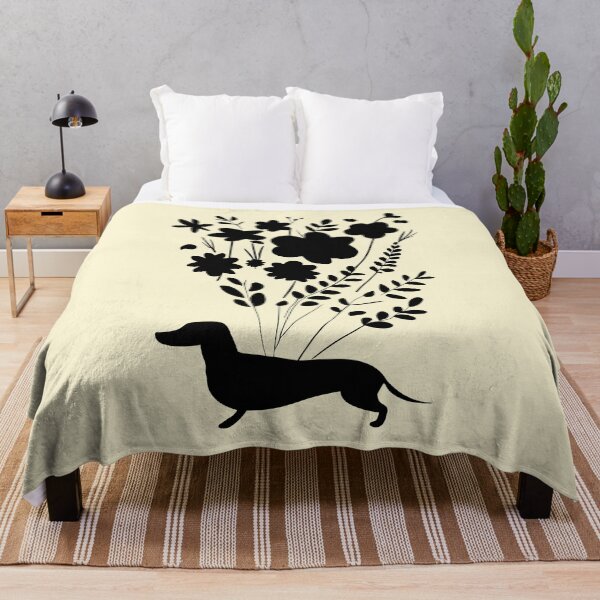 Item preview, Retro Dachshund Silhouettes Flowers designed and sold by Hic21.
