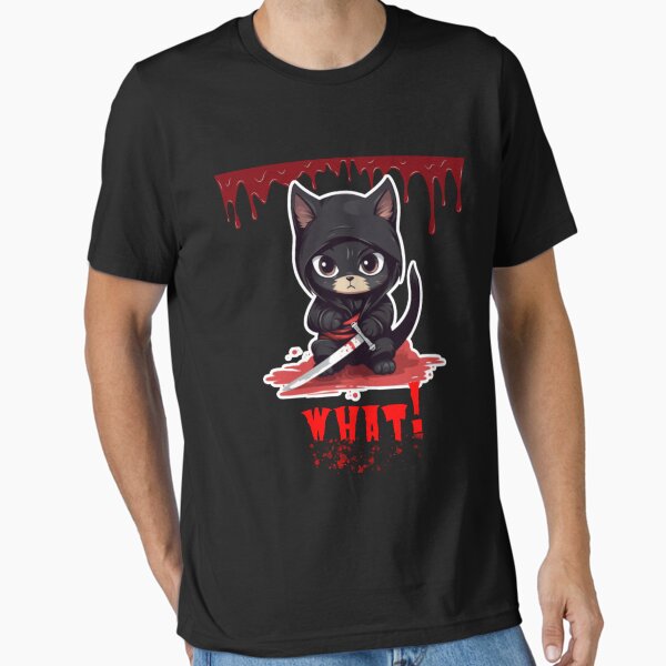 Item preview, Black Cat With Knife - Unique Premium T-Shirt Design for Cat Lovers designed and sold by AA-AlwaysArt.
