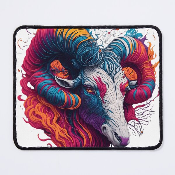 Item preview, "Vibrant Aries Head: A Stunning Vector Art Illustration Bursting with Splashy Colors" designed and sold by Best-Art-32.