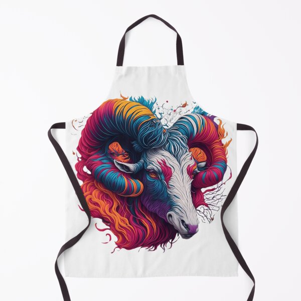 Item preview, "Vibrant Aries Head: A Stunning Vector Art Illustration Bursting with Splashy Colors" designed and sold by Best-Art-32.