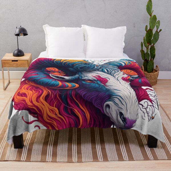 Item preview, "Vibrant Aries Head: A Stunning Vector Art Illustration Bursting with Splashy Colors" designed and sold by Best-Art-32.