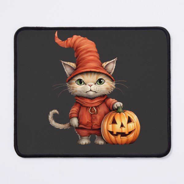 Item preview, Cute Red Halloween Kitty with pumpkin designed and sold by Lil-Satu.