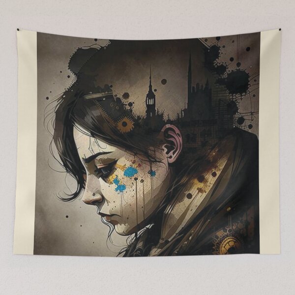 Item preview, Steampunk Portrait #16 - Sticker and T-Shirt Design designed and sold by MindAsylum.