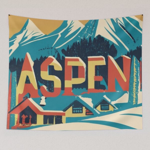 Item preview, A Vintage Travel Poster of Aspen - Colorado - US designed and sold by GoodOldVintage.