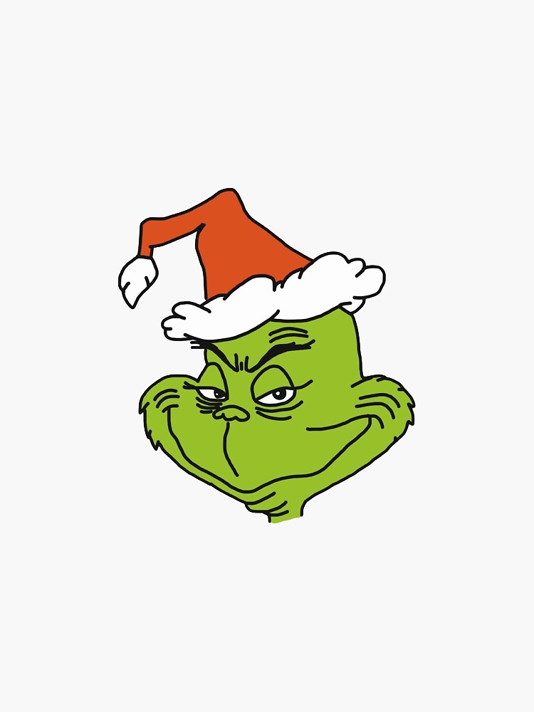 Funny resting Grinch face sticker