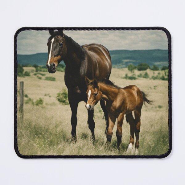 Item preview, Tender Bond: Mare and Foal Art Print designed and sold by Artforhorse.