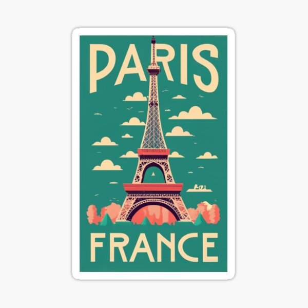 Item preview, A Vintage Travel Art of the Eiffel Tower in Paris - France designed and sold by GoodOldVintage.