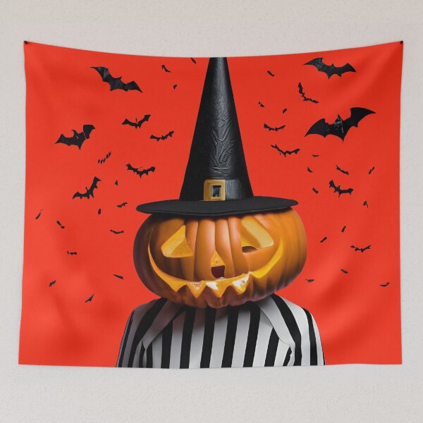 Item preview, Witchy Pumpkin Head - Halloween Charm designed and sold by AgarutanPrint.