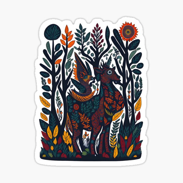 Item preview, Mexican Folk art style - Wild animals-022 designed and sold by PornDesigns.