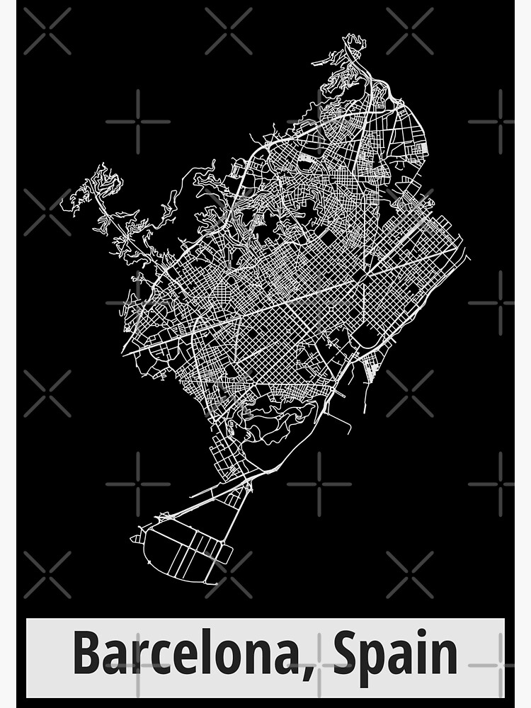 Barcelona, Spain Street Network Map Graphic by ramiro