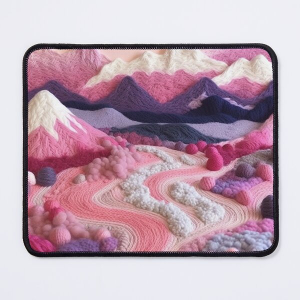 Item preview, Pink Colour Based Scenic Background of Hills and Mountains Crochet designed and sold by aweartome.