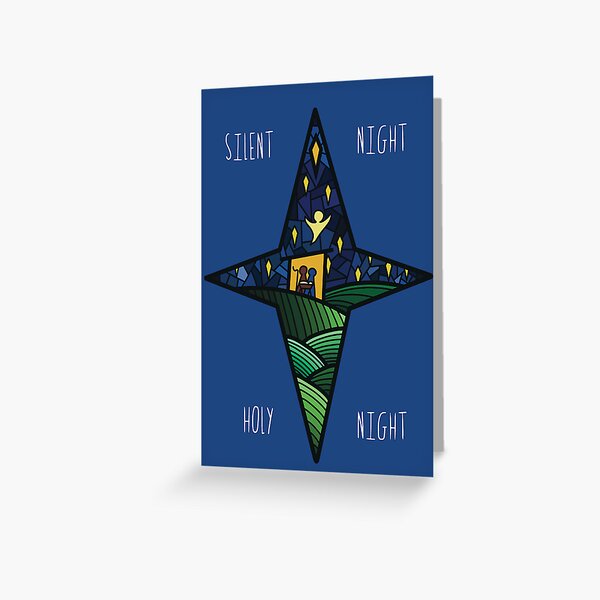 Item preview, Starry Night Christmas Nativity Star shape cutout Card and postcard only designed and sold by JJJJdoodles.