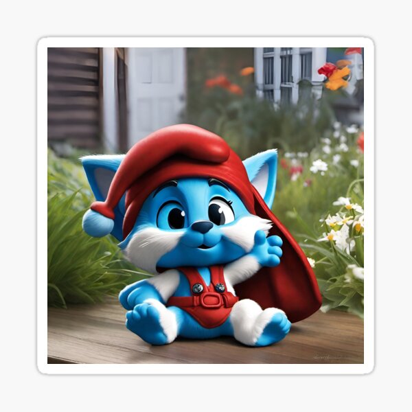 Smurf Cat, Smurf Cat in the forest next to flower. Smurf Cat