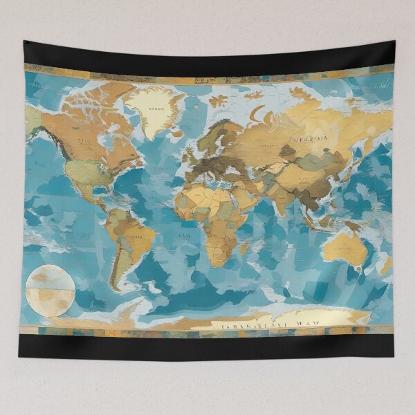 Item preview, Map of the world designed and sold by AiArtworkz.