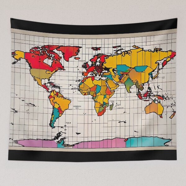 Item preview, Cartoon map of the world designed and sold by AiArtworkz.
