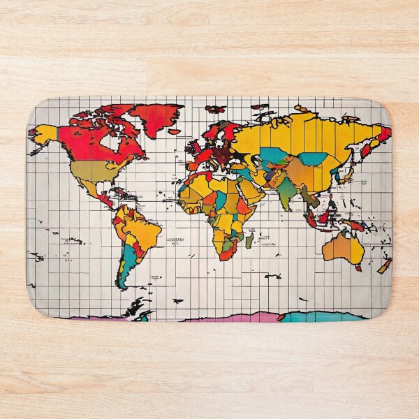 Item preview, Cartoon map of the world designed and sold by AiArtworkz.