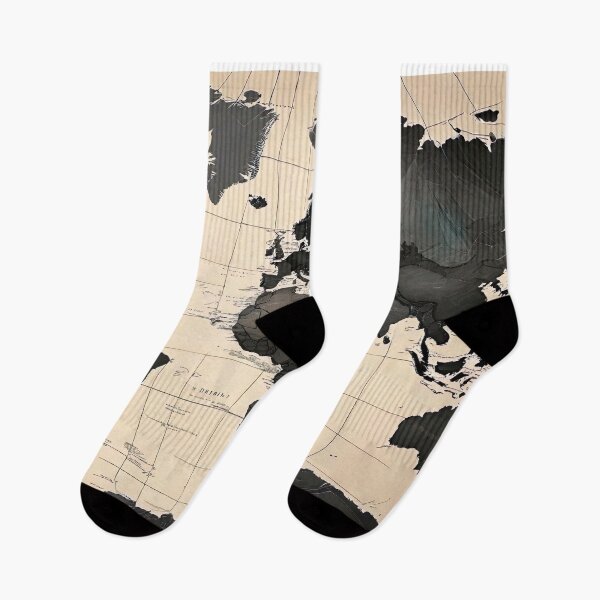 Item preview, Black and white map of the world designed and sold by AiArtworkz.