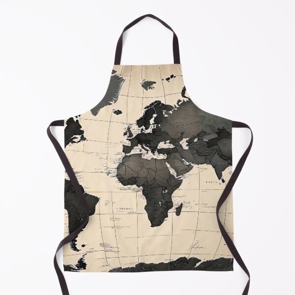 Item preview, Black and white map of the world designed and sold by AiArtworkz.