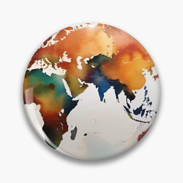 Item preview, Watercolour world map designed and sold by AiArtworkz.