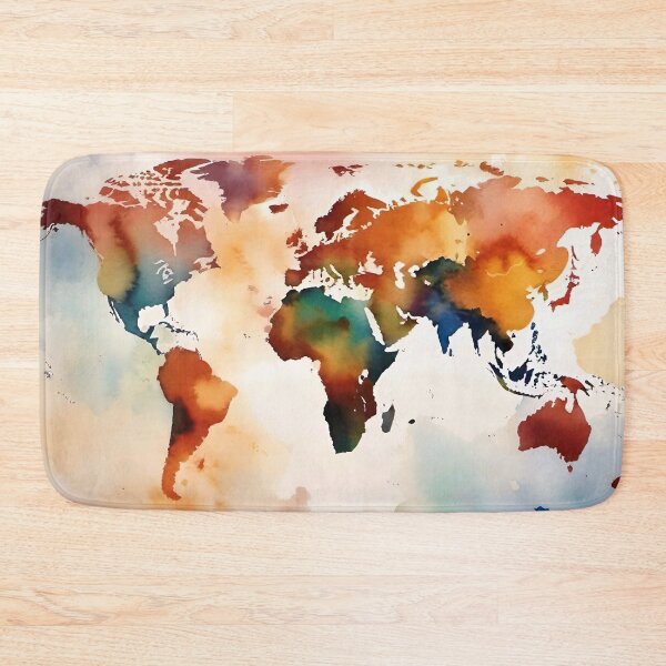 Item preview, Watercolour world map designed and sold by AiArtworkz.