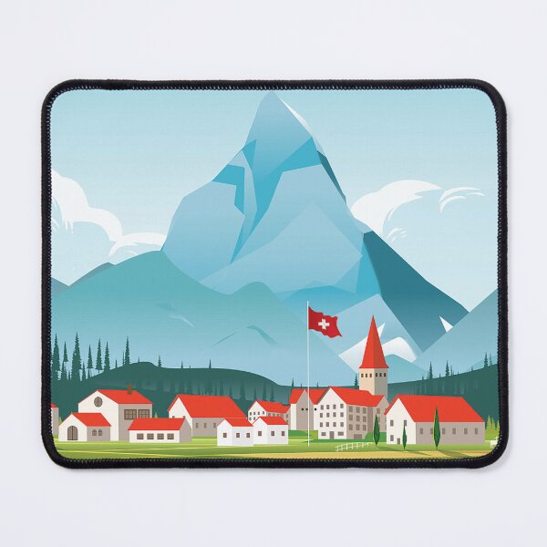 Item preview, switzerland landscape travel poster designed and sold by Arctic frame studio.