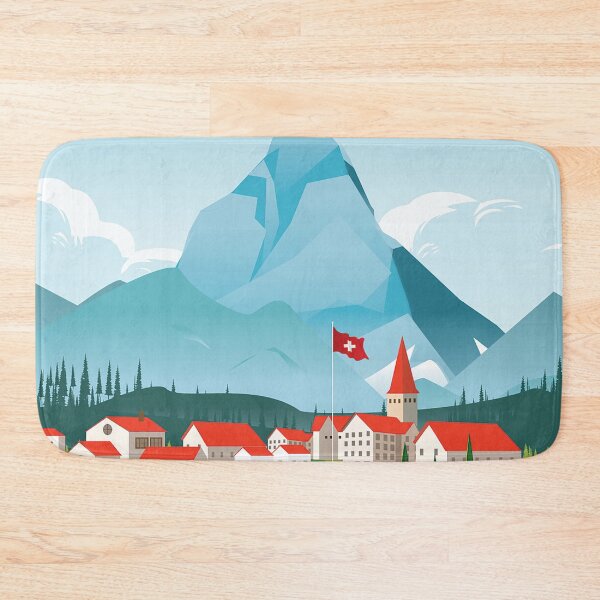 Item preview, switzerland landscape travel poster designed and sold by Arctic frame studio.