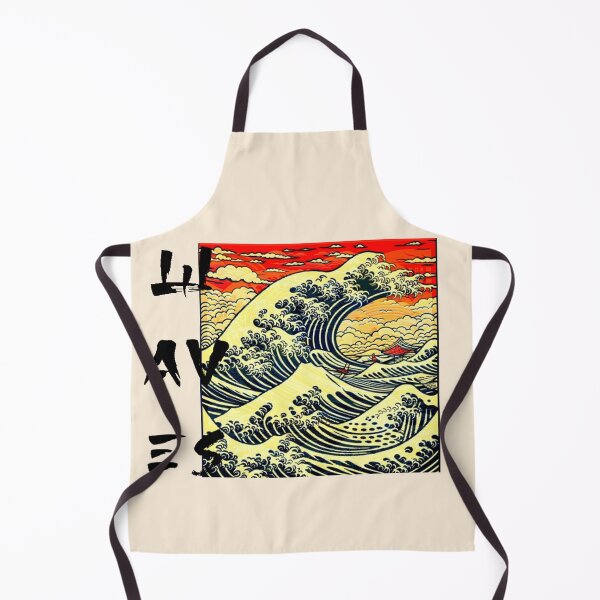 Item preview, Waves japanese wild red storm designed and sold by Designovas.