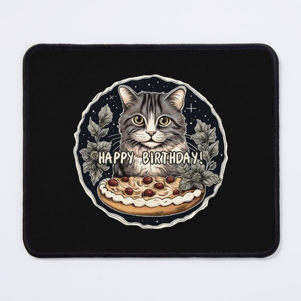Item preview, Happy birthday cat with a birthday cake designed and sold by Anbe_design.