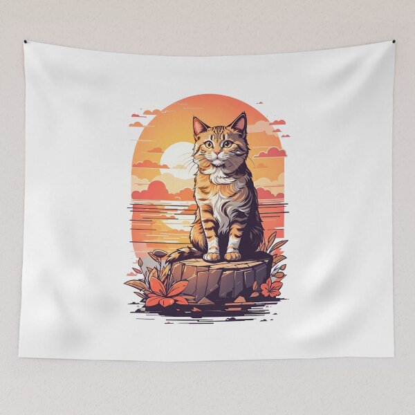 Item preview, The cat in the sunset designed and sold by ADShops1.