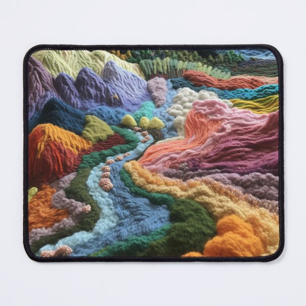 Item preview, Colorful Mountain Valley Landscape Crochet designed and sold by aweartome.