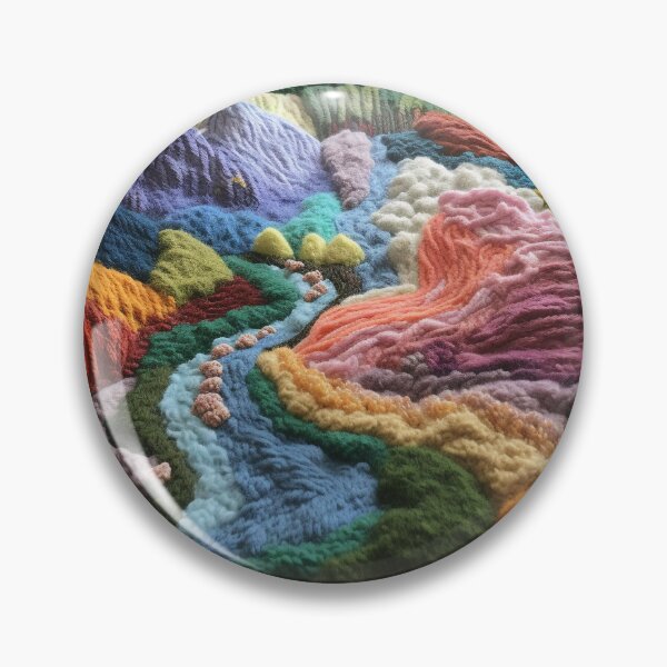 Item preview, Colorful Mountain Valley Landscape Crochet designed and sold by aweartome.