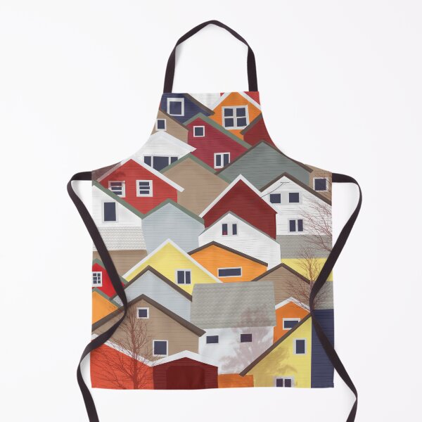 Item preview, Digital drawing of Roof tops in autumn orange colour palette designed and sold by Enrika.