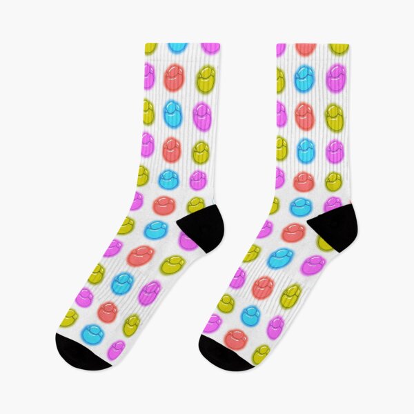 Artikelvorschau, Bubble Sticker Pack mit hellblauen, rosa, roten und gelben, niedlichen Regenbogenfarben von Zeesdesign auf Redbubble entworfen und verkauft von ZEESDESIGN.