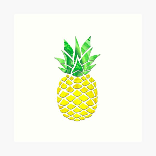 Pineapple Acrylic Pour Art Print