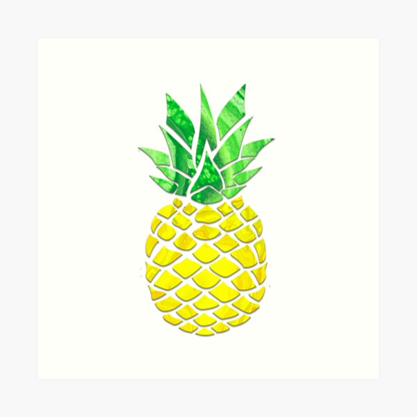 Pineapple Acrylic Pour Art Print
