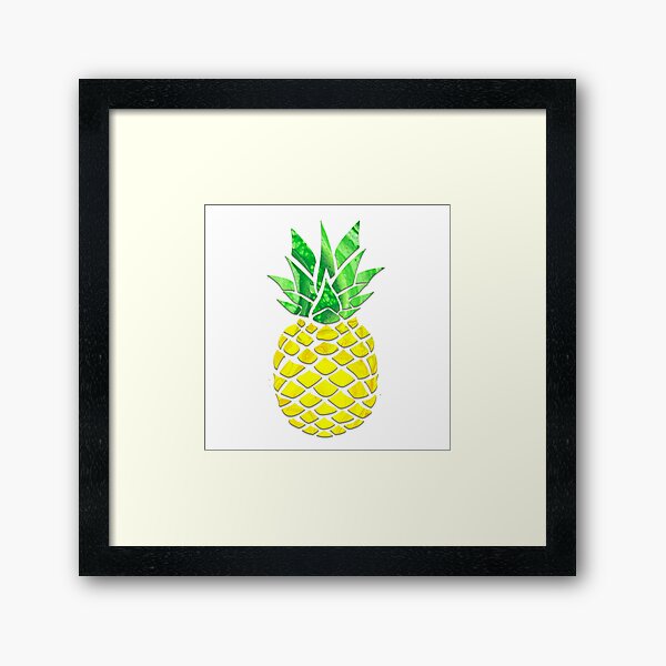 Pineapple Acrylic Pour Framed Art Print