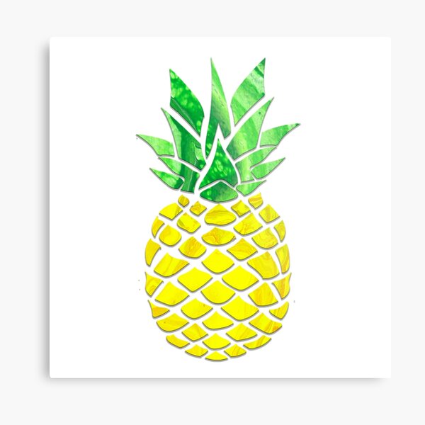 Pineapple Acrylic Pour Metal Print