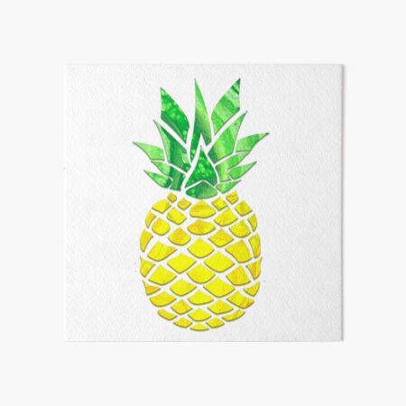 Pineapple Acrylic Pour Art Board Print