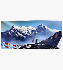 Panoramic View Of Ama Dablam Peak Everest Mountain Poster