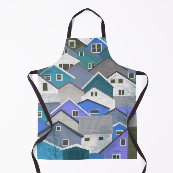 Item preview, Digital drawing of Roof tops in autumn blue colour palette designed and sold by Enrika.
