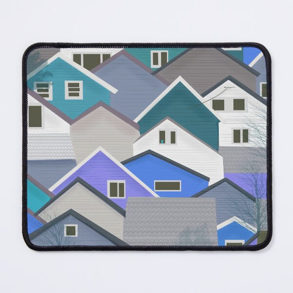 Item preview, Digital drawing of Roof tops in autumn blue colour palette designed and sold by Enrika.