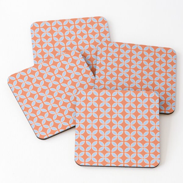 Item preview, Retro Geometric Pattern Apricot Crush, Blue designed and sold by trdstudio.