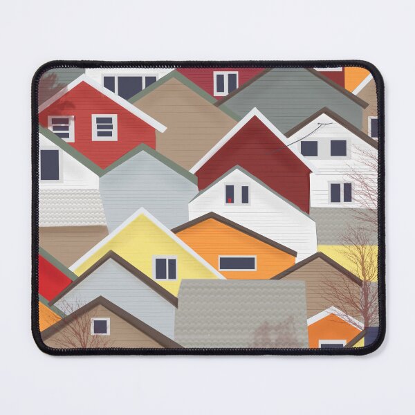 Item preview, Digital drawing of Roof tops in autumn orange colour palette designed and sold by Enrika.