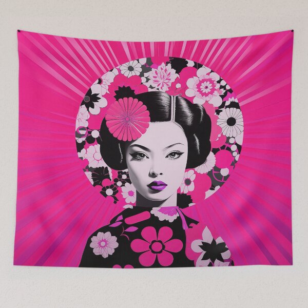 Item preview, Japanese Maiko Abstract Fuchsia designed and sold by Meeheemaha.