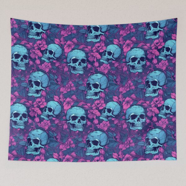 Item preview, Blue & Pink Skulls Composite Overlay Pattern #1 designed and sold by ARTficiallyAnon.