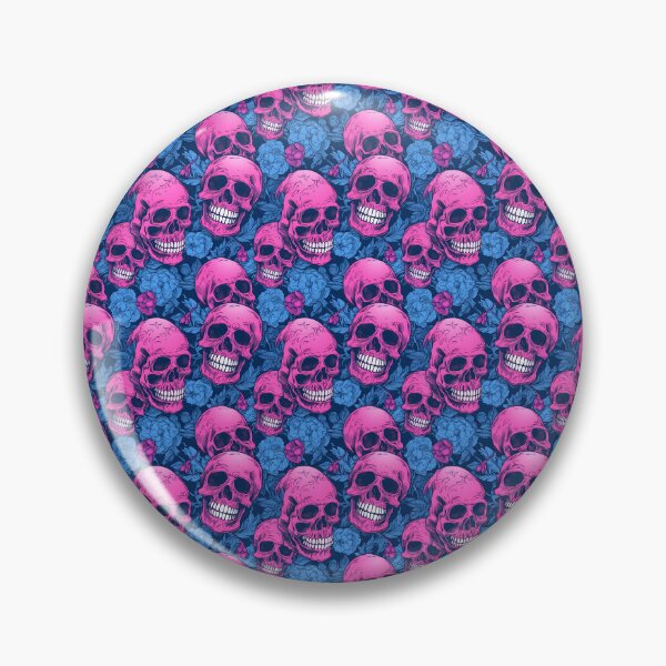 Item preview, Blue & Pink Skulls Composite Overlay Pattern #2 designed and sold by ARTficiallyAnon.