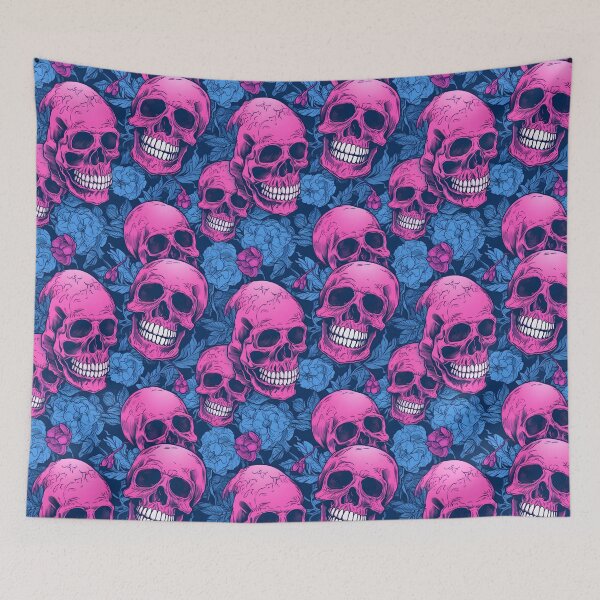 Item preview, Blue & Pink Skulls Composite Overlay Pattern #2 designed and sold by ARTficiallyAnon.